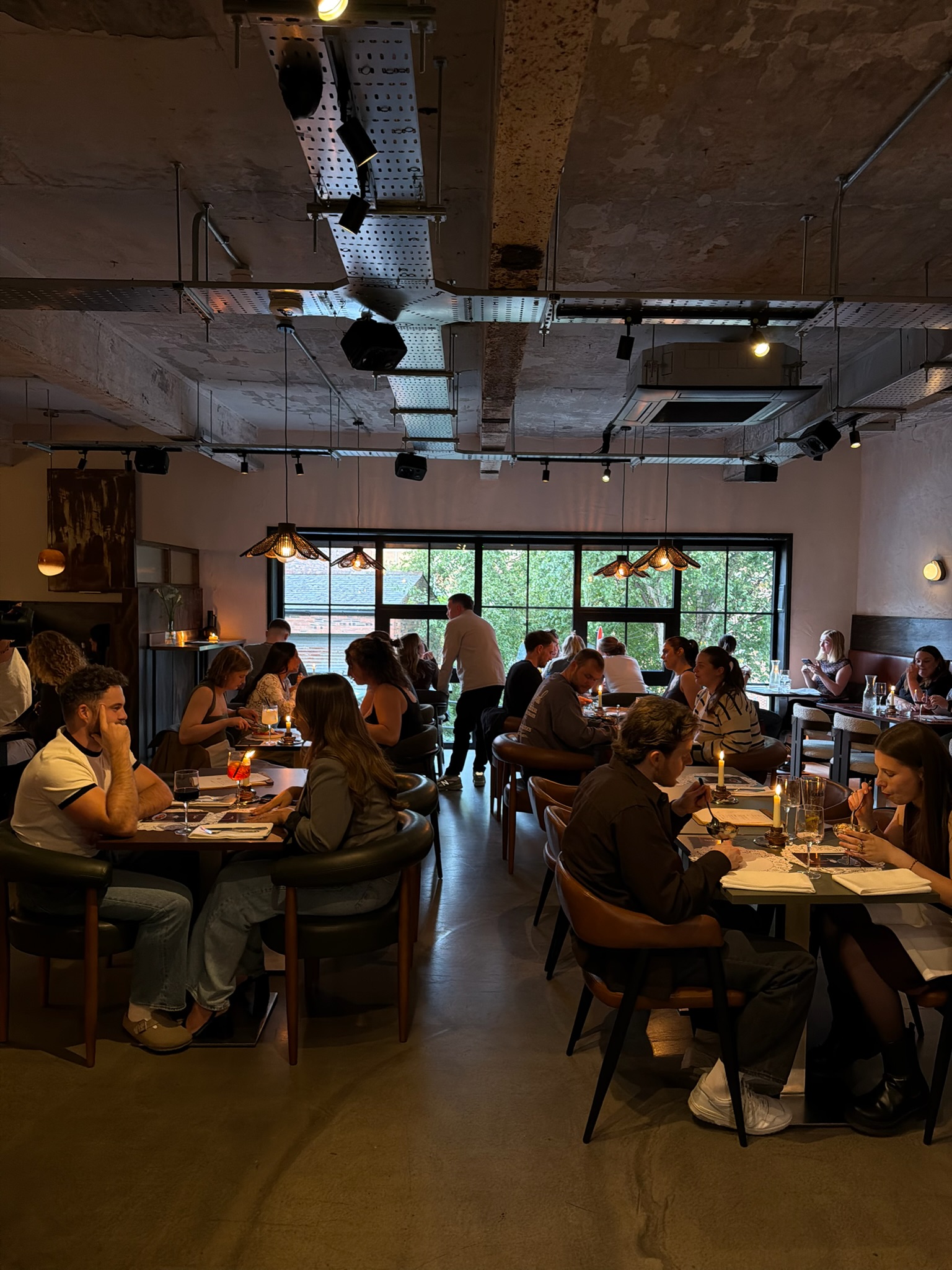 Guests dining inside Harbour House